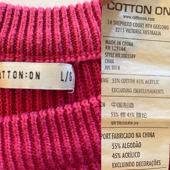 Cotton On Archy Cropped Knit Sweater, size Large - Picture 6 of 6